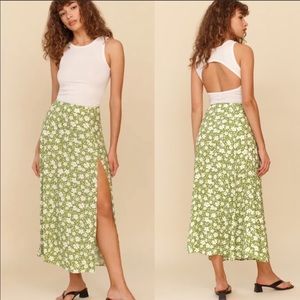 Reformation Zoe Floral Slit Skirt in Tempo 4P